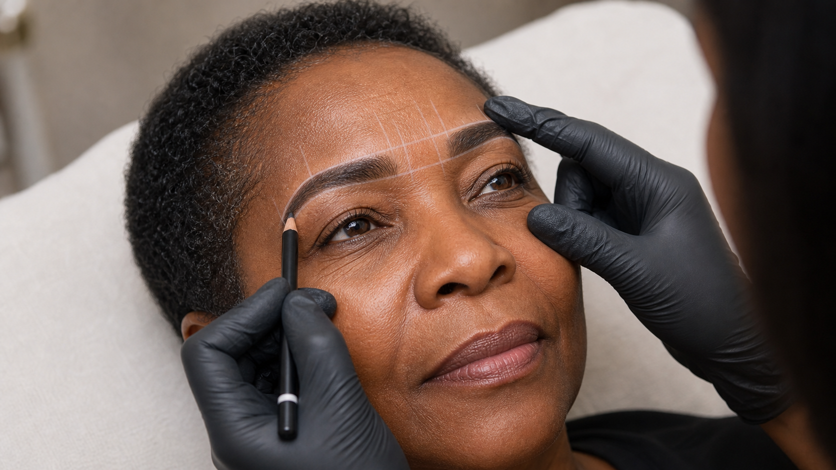 Brow touch up mapping on an older Black South African client